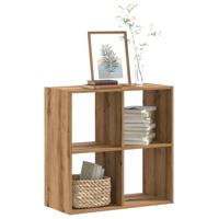 Boekenkast 68,5x32x68,5 cm bewerkt hout artisanaal eikenkleurig