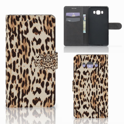 Samsung Galaxy J7 2016 | Telefoonhoesje | Met pasjeshouder | Leopard