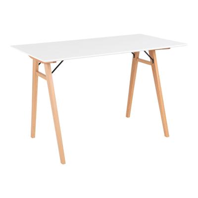 Moore - bureau - wit en natuurlijk hout - MDF en rubberhout - 120x60x75 cm