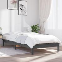 Bedframe massief grenenhout grijs 90x190 cm