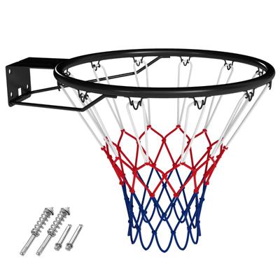 Stevige Basketbalring Ø45cm Weerbestendig Aan De Muur Te Bevestigen Compleet Met Basket en Net-Zwart