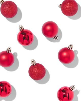HEMA Kerstballen plastic rood - 9 stuks (rood)