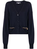 Stella McCartney cardigan Labella à détails de chaînes - Bleu