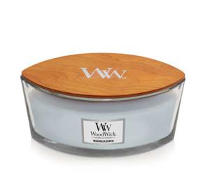 WoodWick Magnolia Birch kaars Ellips Berkenhout, Magnolia Lichtblauw 1 stuk(s)