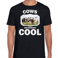 Dieren kudde koeien t-shirt zwart heren - cows are cool shirt