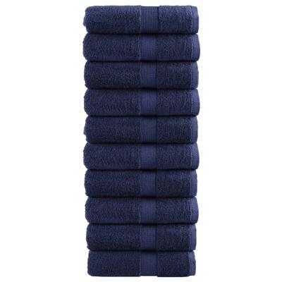 VidaXL Premium washandjes solund 10 stuks marineblauw 30x30 cm 600 g/m²