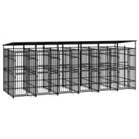 Hondenkennel met dak 11,06 m² staal