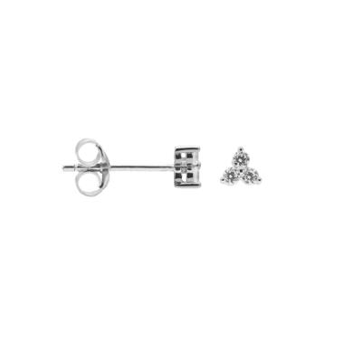 Karma Oorbellen Zirconia Triple Flower | Zilver