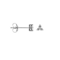 Karma Oorbellen Zirconia Triple Flower | Zilver