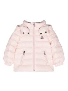 Moncler Enfant logo-patch hooded padded jacket - Rose