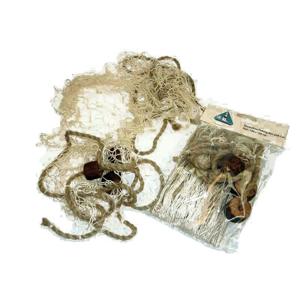 Maritieme woonaccessoire - 3x - decoratie visnet met kurk - polyester - 150 x 100 cm