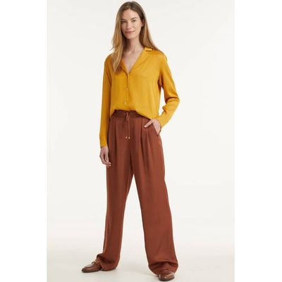 Scotch & Soda wide leg palazzo broek roodbruin Scotch & Soda wide leg palazzo broek roodbruin