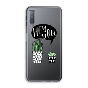 Hey you cactus: Samsung Galaxy A7 (2018) Transparant Hoesje