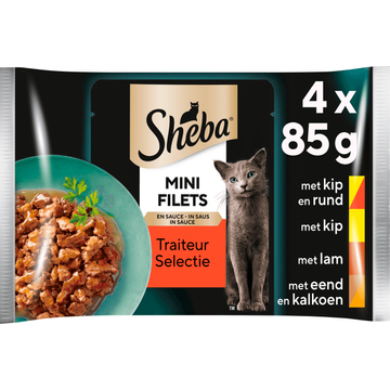 Sheba Mini Filets Traiteur Selectie in Saus 4 x 85 g bij Jumbo
