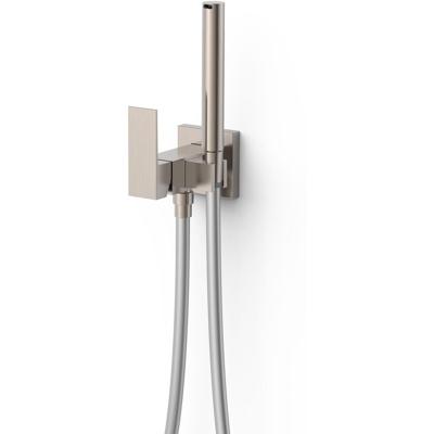 Bidetkraan met handdouche Tres Cuadro | Opbouw | Mengkraan | 1-hendel | Vierkant | RVS look