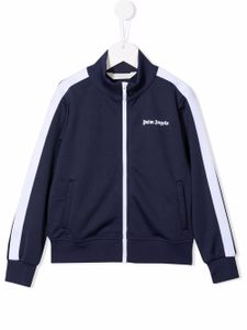 Palm Angels Kids veste zippée à rayures latérales - Bleu