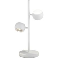 LED Tafellamp - Musterring Cannon - 2 Lichtpunten van 5 Watt - Dimbaar - Aanpasbare Lichtkleur - Geheugenfunctie - Up-and-down Verlichting - Mat Wit - Metaal