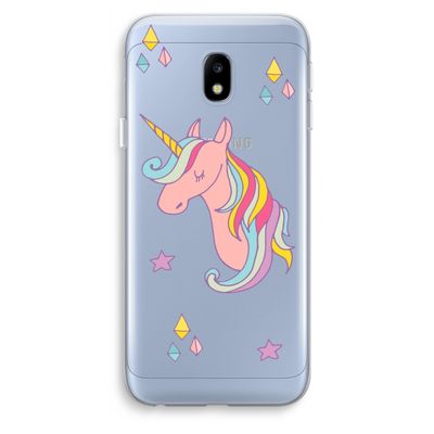 Roze eenhoorn: Samsung Galaxy J3 (2017) Transparant Hoesje