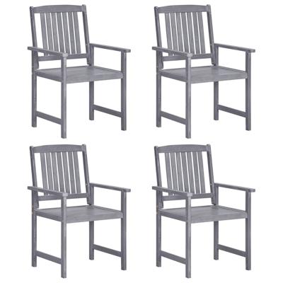 Tuinstoelen 4 st massief acaciahout grijs