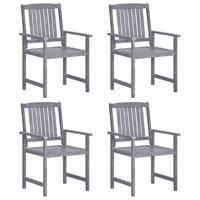 Tuinstoelen 4 st massief acaciahout grijs