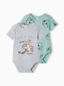 Set van 2 babyrompertjes jongens Disney¨ Tic & Tac saliegroen