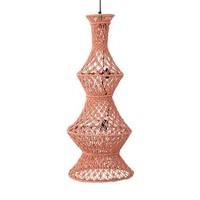 PTMD Milley Orange cotton macrame hanging lamp 3 layers - thumbnail