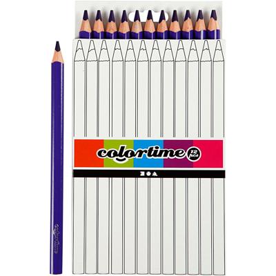 Colortime Driehoekige jumbo kleurpotloden - paars, 12st.