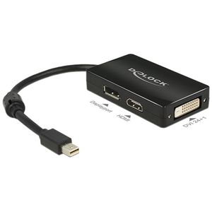 DeLOCK 0.16m DisplayPort/Displayport + HDMI + DVI 0,16 m Mini DisplayPort DisplayPort + DVI + HDMI Zwart