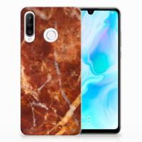 Huawei P30 Lite | TPU | Siliconen hoesje | Marmer Bruin