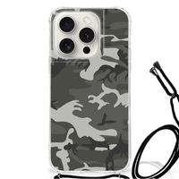 iPhone 15 Pro Doorzichtige Silicone Hoesje Army Light - thumbnail