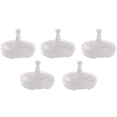 Parasolvoet - 5x - rond - wit - 13 liter - D45 cm - parasolhouder - vulbaar