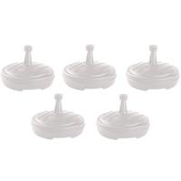 Parasolvoet - 5x - rond - wit - 13 liter - D45 cm - parasolhouder - vulbaar