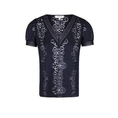 Morgan top met kant marine Morgan top met kant marine