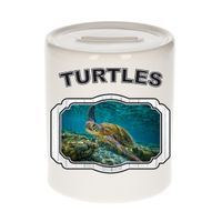 Dieren zee schildpad spaarpot - turtles/ schildpadden spaarpotten kinderen 9 cm - thumbnail