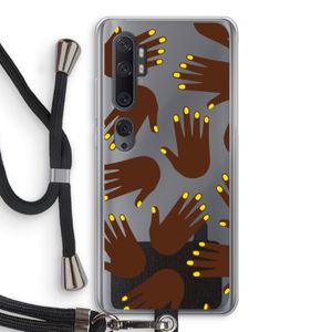 Hands dark: Xiaomi Mi Note 10 Transparant Hoesje met koord