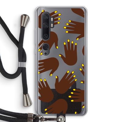 Hands dark: Xiaomi Mi Note 10 Transparant Hoesje met koord