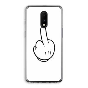 Middle finger white: OnePlus 7 Transparant Hoesje