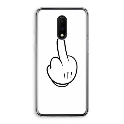 Middle finger white: OnePlus 7 Transparant Hoesje