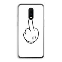 Middle finger white: OnePlus 7 Transparant Hoesje