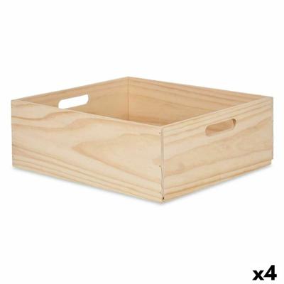 Decoratieve Doos Dennenhout 35 x 14 x 40 cm (4 Stuks)