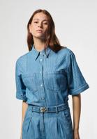 Aaiko Serene Stripe Co 568 Blouse 8 Blue Denim