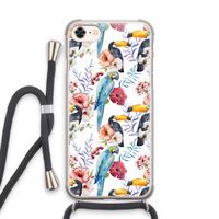 Bloemen tukan: iPhone 7 Transparant Hoesje met koord