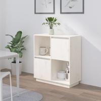 Dressoir 74x35x80 cm massief grenenhout wit