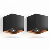 Set van 2 Volterra Up en Down Muurlamp Zwart Oplaadbaar met Bewegingssensor