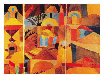Kunstdruk Paul Klee - Il giardino del tempio 80x60cm