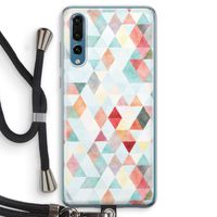 Gekleurde driehoekjes pastel: Huawei P20 Pro Transparant Hoesje met koord