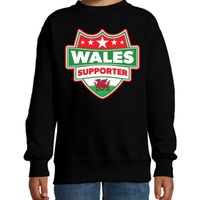 Welsh / Wales schild supporter sweater zwart voor kinderen - thumbnail