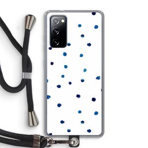 Blauwe stippen: Samsung Galaxy S20 FE / S20 FE 5G Transparant Hoesje met koord
