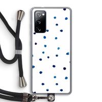 Blauwe stippen: Samsung Galaxy S20 FE / S20 FE 5G Transparant Hoesje met koord