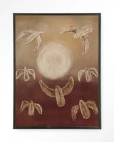 Urban Cotton Wandkleed 'Birds By Night' 145 x 190cm in Floating Frame - black